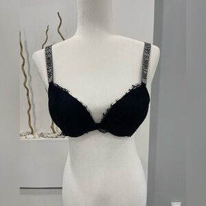 Victoria's Secret Black Lace Trim Bra